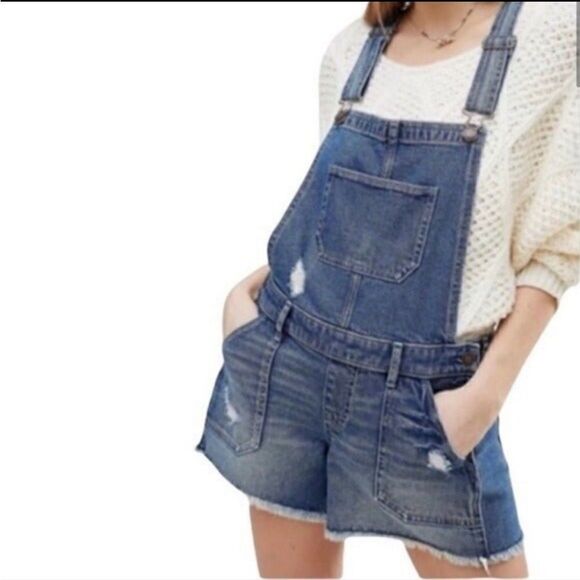Hollister Boyfriend Short Jean Overalls - Picture 11 of 11
